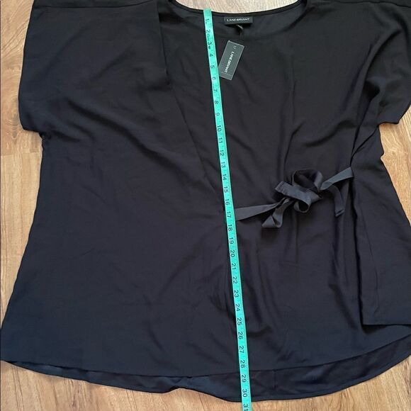 Lane Bryant black blouse with tie front sz 22/24 - Picture 3 of 9